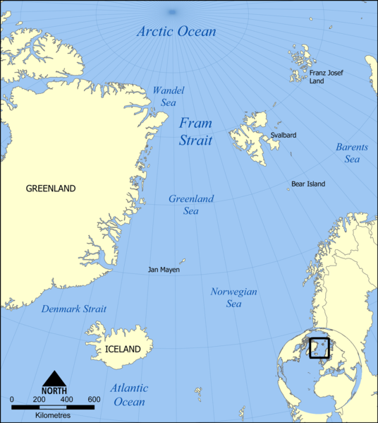 map of arctic seas. most of the Arctic sea ice